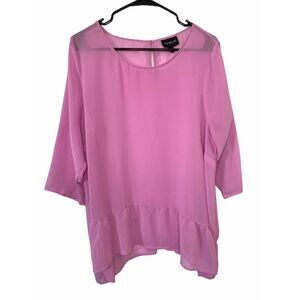 Lane Bryant Sheer Pink Blouse